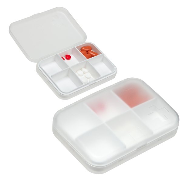 Promotional Easy - Carry 6 Compartment Pillbox