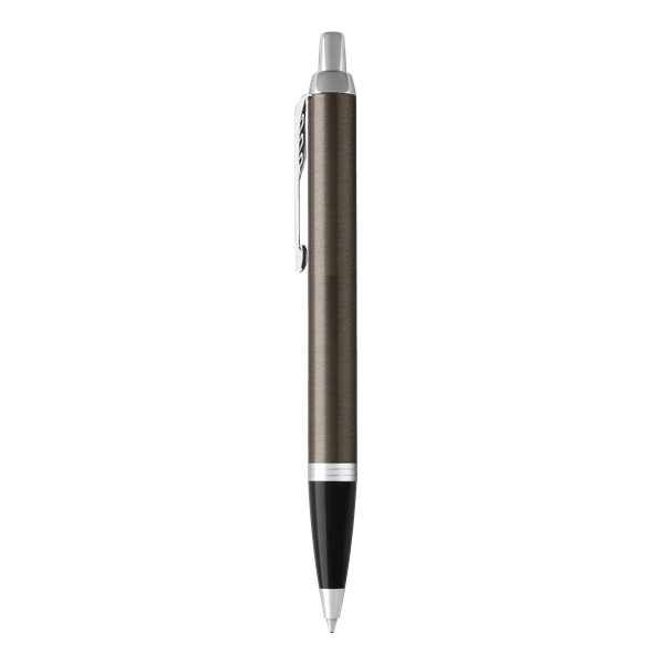 Promotional Parker IM Retractable Ballpoint Pen, Dark Espresso w / Chrome Trim, Medium Point, Black Ink