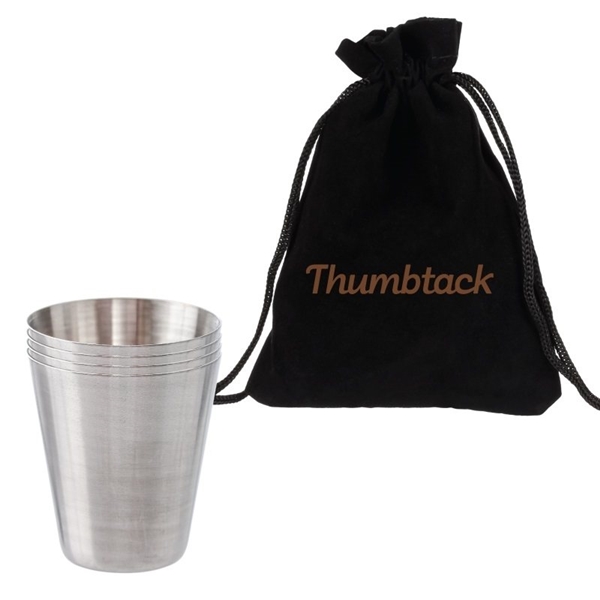 Promotional 4 Pack 1 oz Stainless Steel Shot Glass Cups