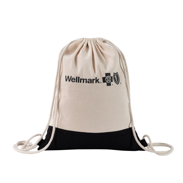 Promotional Two Tone Natural Drawstring Backpack