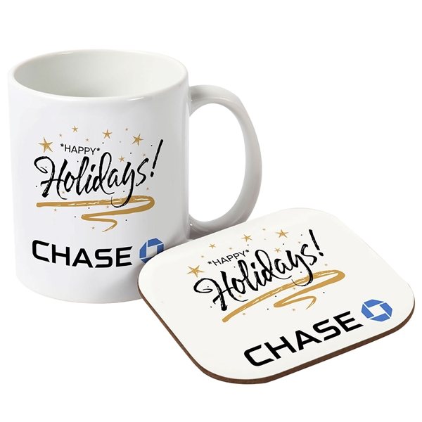 Promotional Mug with Neoprene Coaster Gift Set