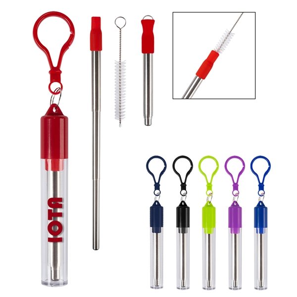Promotional Collapsible Stainless Steel Straw Kit