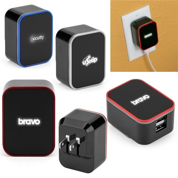 Promotional Light - Up 2 Port Wall Adapter