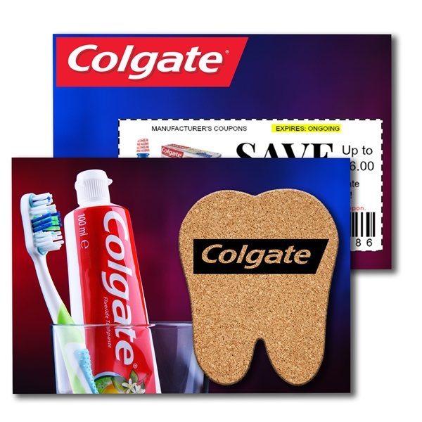 Promotional Post Card with Tooth Cork Coaster