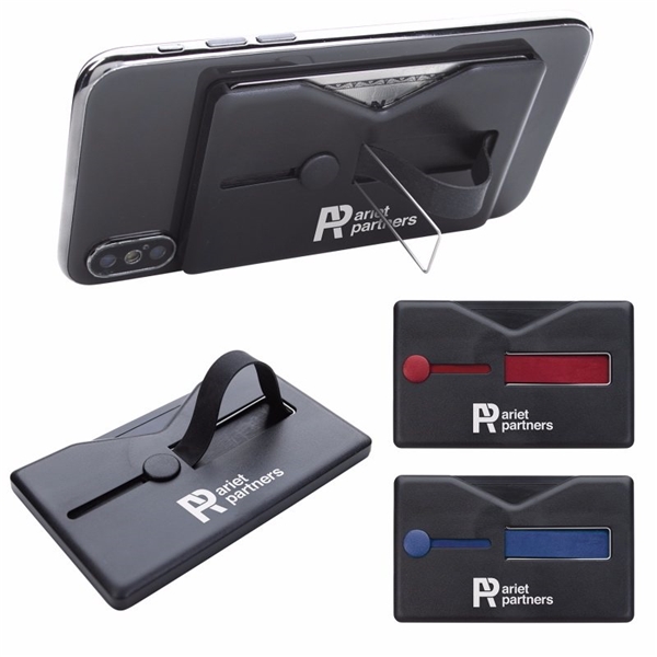 Promotional Comfort Grip RFID Phone Wallet with Stand