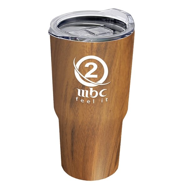 Promotional The Expedition - 18 oz Woodtone Stainless Steel Auto Tumbler
