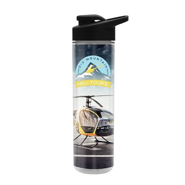 Promotional Full Color Wrap 16 oz Insulated Bottle With Drink Thru Lid