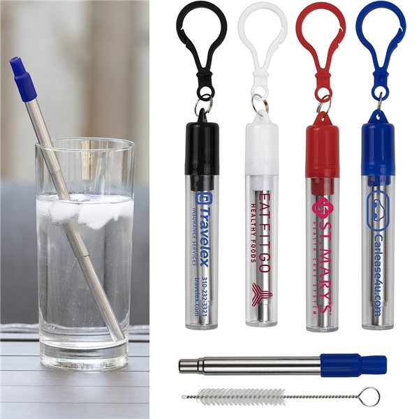 Eco - Collapsible Straw 8 Reusable Stainless Steel Straw