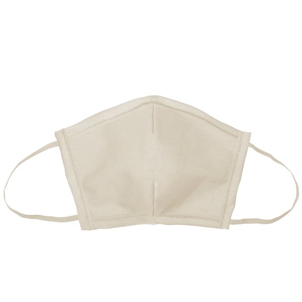 Promotional Flat Fold Canvas Face Mask with Elastic Loops - NATURAL CANVAS
