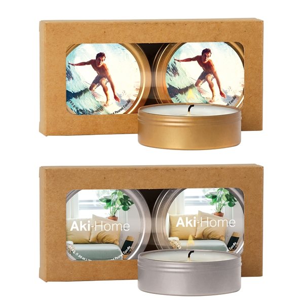 Promotional Scented Candle 2- Pack in Kraft Window Box