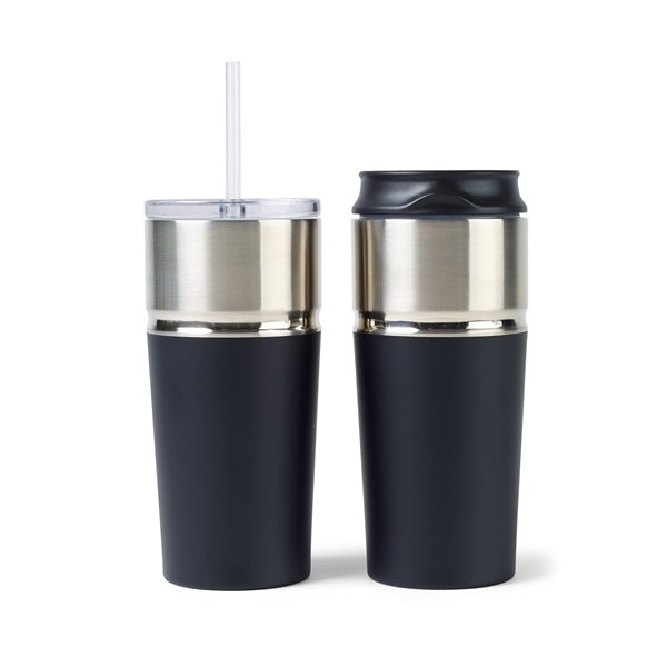 Promotional Emery 2- in -1 Double Wall Stainless Tumbler - 16 oz