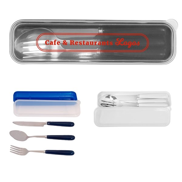 Promotional Cutlery Set In Plastic Case