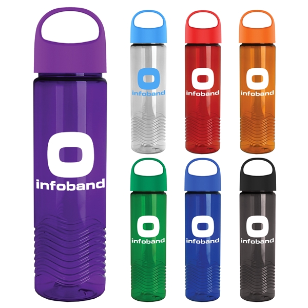 Promotional Wave Tritan® Bottle with Oval Crest Lid - 24 oz