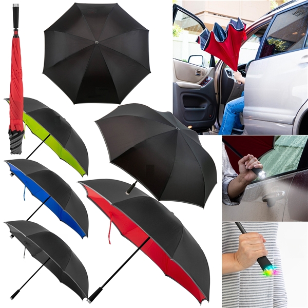 Promotional Cumulus Reversible Light Up Umbrella