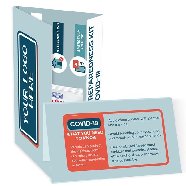 Promotional Covid -19 Info Card With Sanitizer Gel