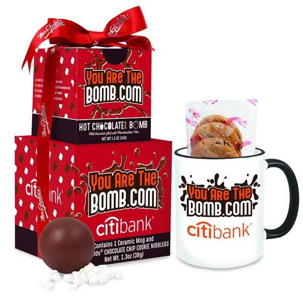 Promotional Mrs. Fields Mug Cookies With Hot Chocolate Bomb Gift Set