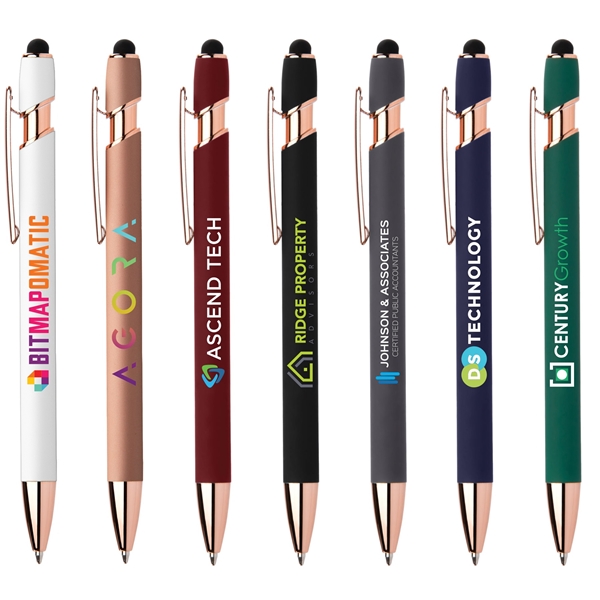 Promotional Ellipse Softy Rose Gold Classic w / Stylus - ColorJet