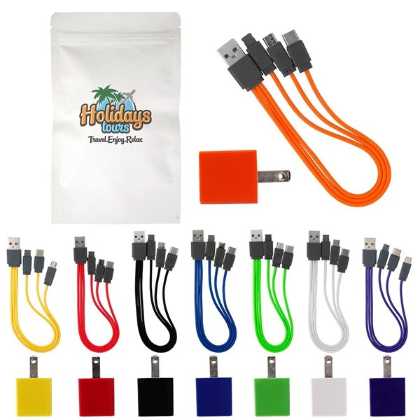 Promotional Large Zipped Up Wall Charging Set