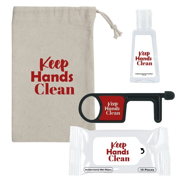 Promotional Wellness On The Go With Cotton Carrying Pouch