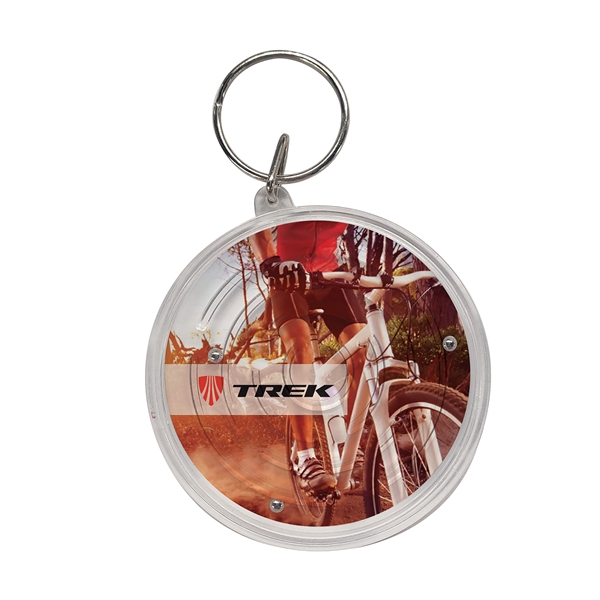 Promotional Clear Round Maze Puzzle Keychain