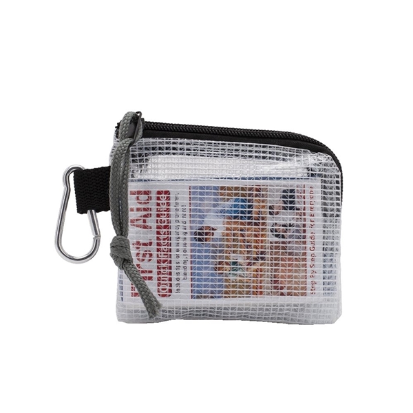 Promotional Golf Safety First Aid Kit in a Zippered Clear Nylon Bag