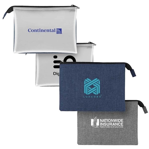 Promotional Heathered Reusable 3- Pocket EVA Pouch