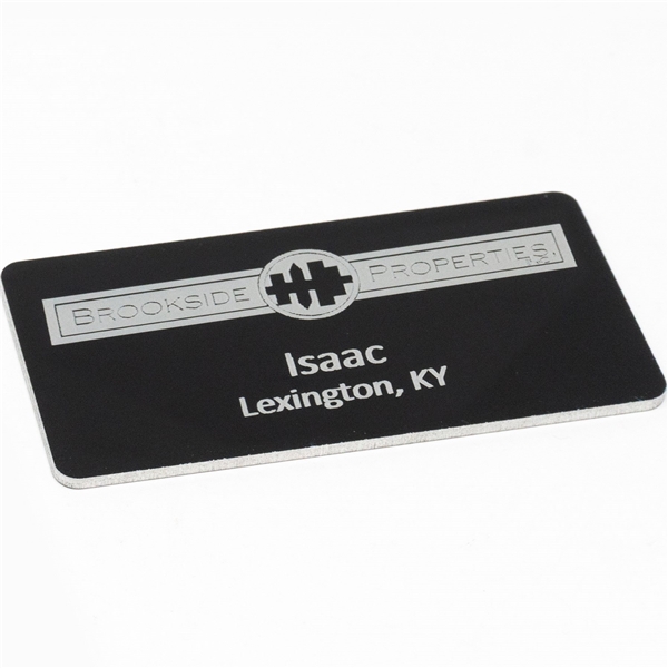 Promotional Silver City Metal Name Badge 1.5 x 3