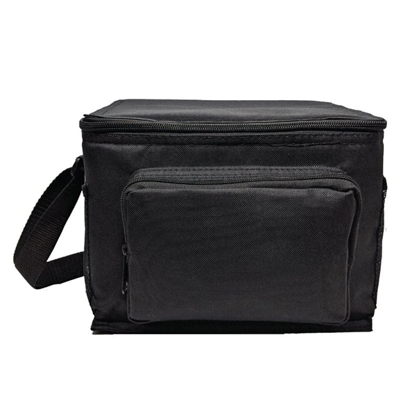 Promotional 600D Polyester 6- Pack Cooler w / Side Pockets Pouch