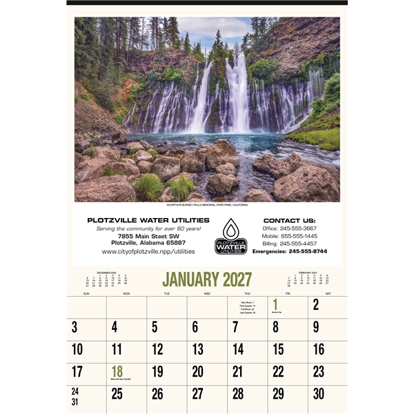 HotLine® Products Scenic America® Executive-White Ad Calendar