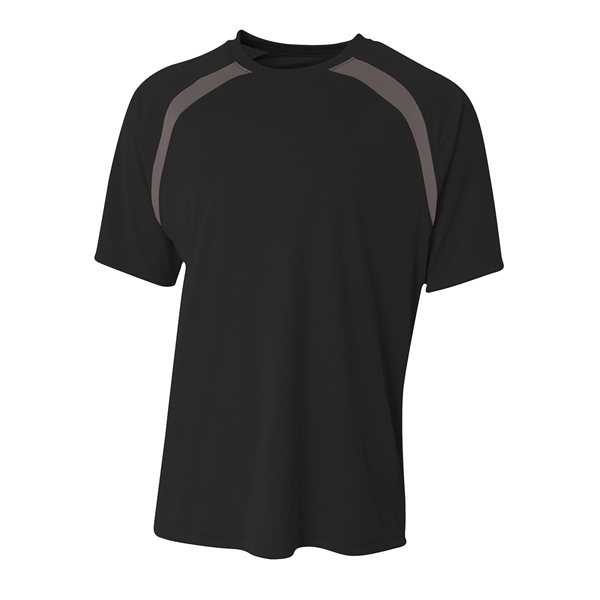 A4 Boys Spartan Short Sleeve Color Block Crew Neck T - Shirt