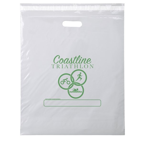 Advocate(TM) Tamper - Resistant Clear Plastic Bag with Die - Cut Handle - 18 x 21 x 8