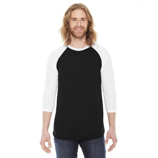 American Apparel Unisex Poly - Cotton 3/4- Sleeve Raglan T - Shirt - COLORS