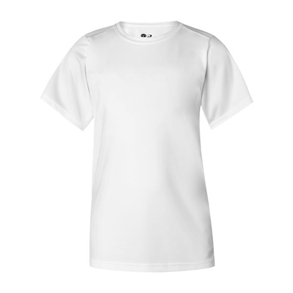 Badger B - Core Youth T - shirt with Sport Shoulders - WHITE