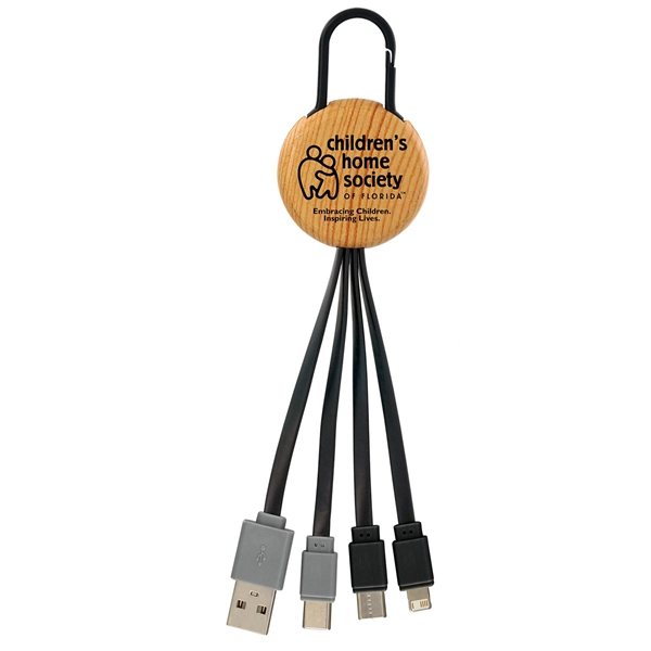 Bamboo Clip Dual Input 3 In 1 Charging Cable