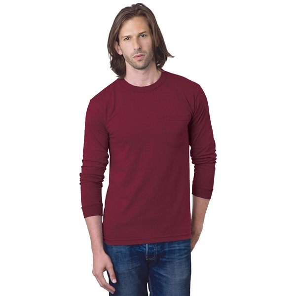 Bayside Adult 6.1 oz, 100 Cotton Long Sleeve Pocket T - Shirt - PREMIUM
