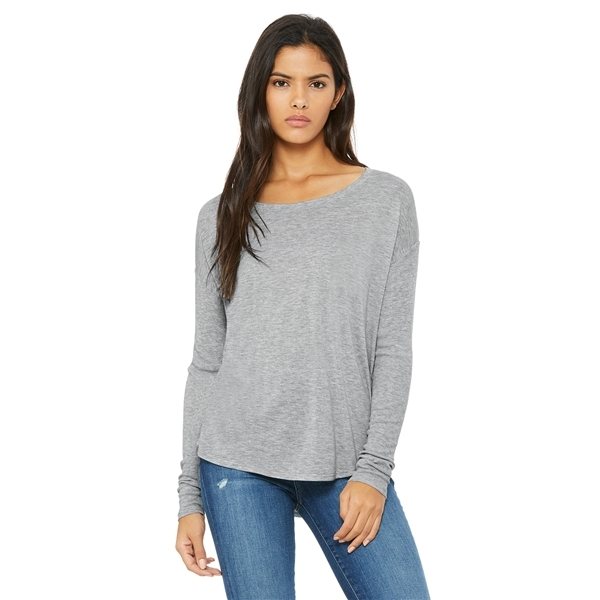 Bella + Canvas Ladies Flowy Long - Sleeve T - Shirt with 2x1 Sleeves - 8852 - COLORS