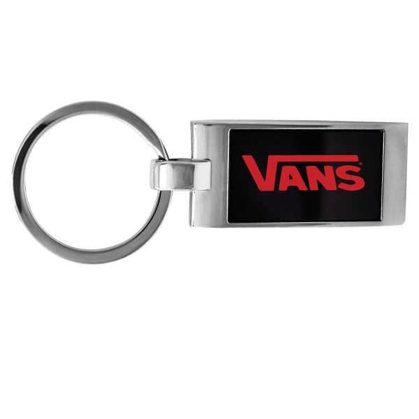 Black / silver Rectangle Keychain