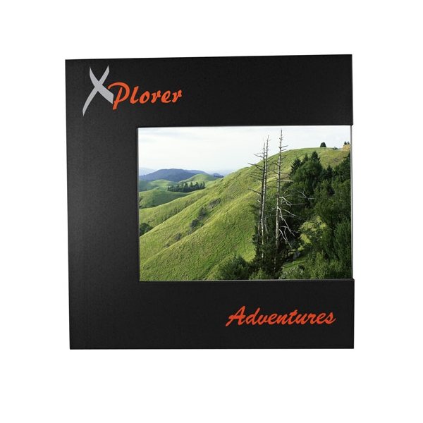 Black Square Wide Border Horizontal Metal Frame for 5x7 Photo