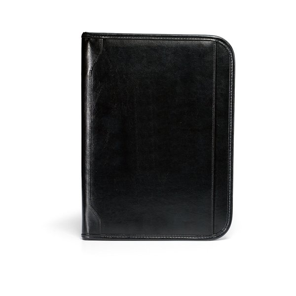 Black Vintage Leather Zippered E - Padfolio