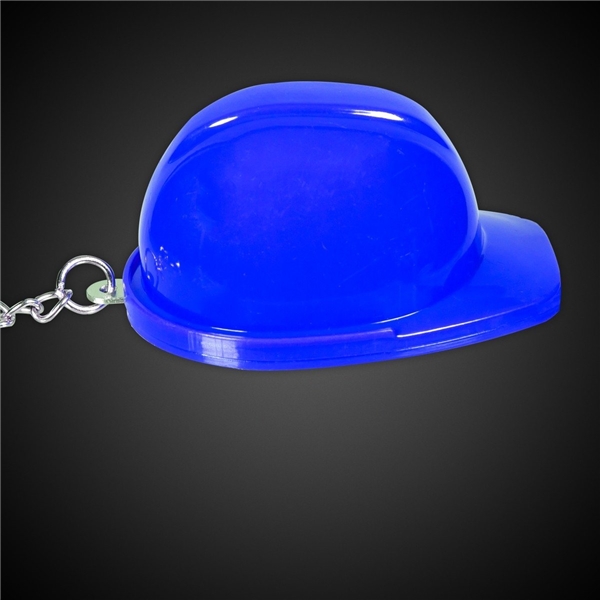 Blue Plastic Construction Hat Bottle Opener Key Chains