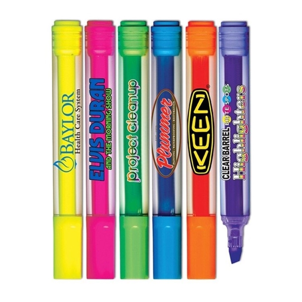 Promotional Brite Spots® Fluorescent Highlighters with Clear Barrel
