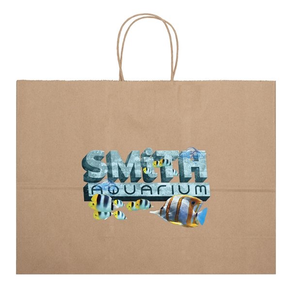 Brown Kraft 100 Recycled Eco Shopper Vogue - 4- Color Heat Transfer