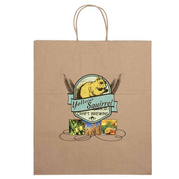Brown100 Recycled Eco Shopper Brute Bag - 4- Color Heat Transfer