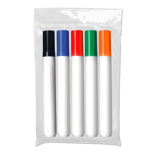 Chisel Tip Dry Erase Markers - USA Made - 5 ct