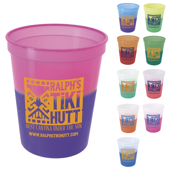 Imprinted Color Changing Smooth Squat Stadium Cups (16 Oz.)