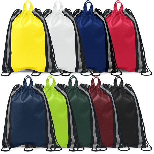 Non Woven Color Vista Multi Color Magellan String Backpack 16 X 20