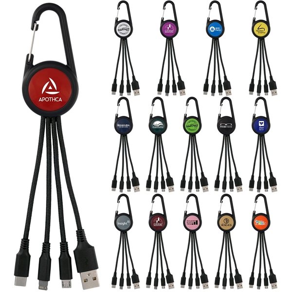 Colorful 3 in 1 carabiner charging cable
