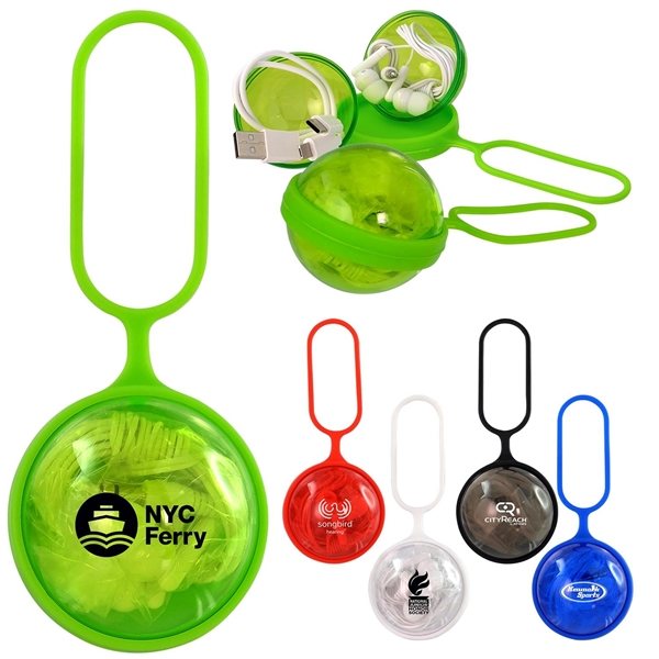Colorful Sphere Ear Bud Duo Cable Set
