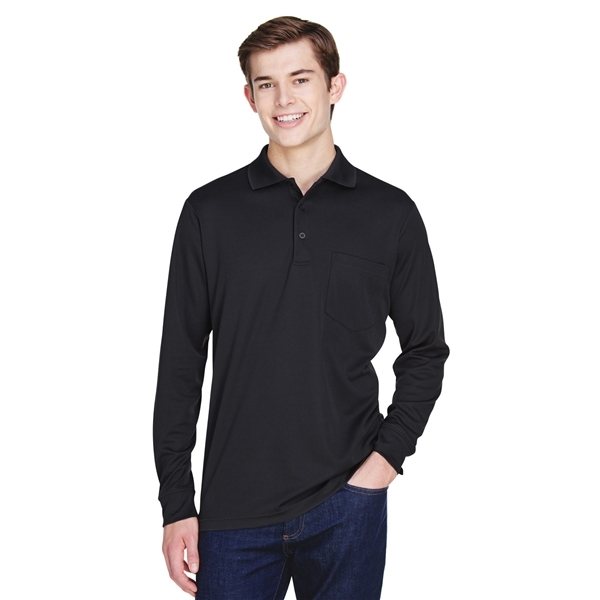 CORE365 Adult Pinnacle Performance Long - Sleeve Piqu Polo with Pocket