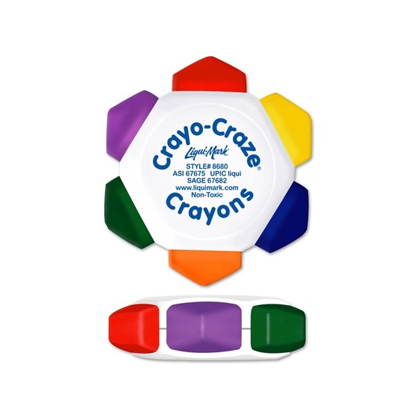 Crayo - Craze 6 Color Crayon Wheel - White